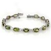 Image 1 : 12.04 CTW Green Tourmaline & Diamond Bracelet 10K White Gold - REF-131A6X - 11503