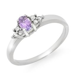 0.31 CTW Tanzanite & Diamond Ring 18K White Gold - REF-34N4Y - 13367