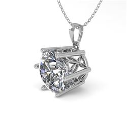 1 CTW Certified VS/SI Diamond Solitaire Necklace 18K White Gold - REF-274M6H - 35862