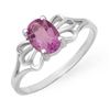 Image 1 : 0.75 CTW Amethyst Ring 10K White Gold - REF-10W2F - 12420