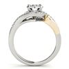 Image 4 : 1.2 CTW Certified VS/SI Diamond 2Pc Set Solitaire Halo 14K White & Yellow Gold - REF-203W8F - 31205