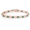 Image 1 : 6.85 CTW Emerald & Diamond Bracelet 18K Rose Gold - REF-109H3A - 13894