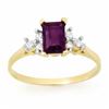 Image 1 : 1.14 CTW Amethyst & Diamond Ring 10K Yellow Gold - REF-15M5H - 13351