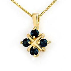 0.52 CTW Blue Sapphire Pendant 10K Yellow Gold - REF-7T3M - 12649