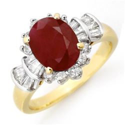 2.22 CTW Ruby & Diamond Ring 14K Yellow Gold - REF-80T2M - 13071