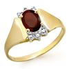 Image 1 : 1.03 CTW Garnet & Diamond Ring 10K Yellow Gold - REF-15W3F - 12886