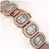 Image 4 : 20.25 CTW Emerald Cut Diamond Designer Bracelet 18K Rose Gold - REF-4284T4M - 42843