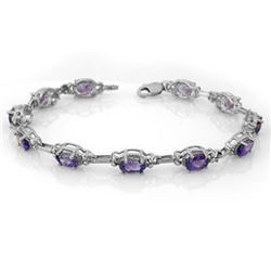 8.0 CTW Tanzanite Bracelet 14K White Gold - REF-99X5T - 10104