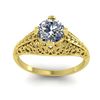 Image 4 : 1 CTW Solitaire Certified VS/SI Diamond Ring 14K Yellow Gold - REF-277H2A - 38525