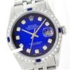 Image 1 : Rolex Men's Stainless Steel, QuickSet, Diam Dial & Diam/Sapphire Bezel - REF-521M4F
