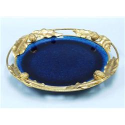 ART NOUVEAU - SEVRES, France. A turquoise gla...