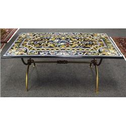 An unusual antique Italian pietra dura inlaid...