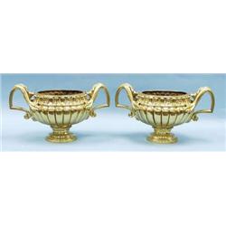 A pair of fine antique French gilt bronze jar...