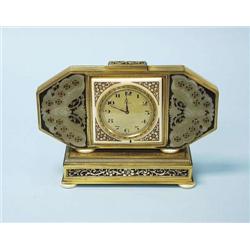 ART DECO - A French jade and ivory inlaid tra...