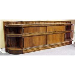 ART DECO - A French macassar wood library cab...