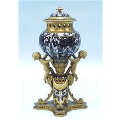 An antique French covered ormolu perfume burn...