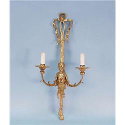 A good pair of antique French gilt bronze wal...