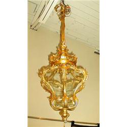 An antique French gilt bronze and cut glass h...