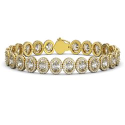 18.8 CTW Oval Diamond Designer Bracelet 18K Yellow Gold - REF-3438N8Y - 42817