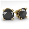 Image 1 : 4.0 CTW Black Diamond Stud Designer Earrings 18K Yellow Gold - REF-120M2H - 32326