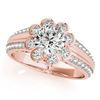 Image 1 : 2.05 2.05 CTW Certified VS/SI Diamond Solitaire Halo Ring 18K Rose Gold - REF-612N6Y - 27037