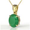 Image 1 : 3.50 CTW Emerald Designer Inspired Solitaire Necklace 18K Yellow Gold - REF-33Y3K - 21861