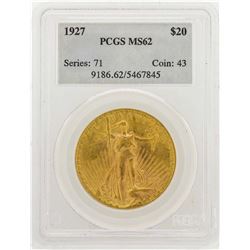 1927 $20 Saint Gaudens Double Eagle Gold Coin PCGS MS62