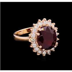 14KT Rose Gold 7.94 ctw Ruby and Diamond Ring