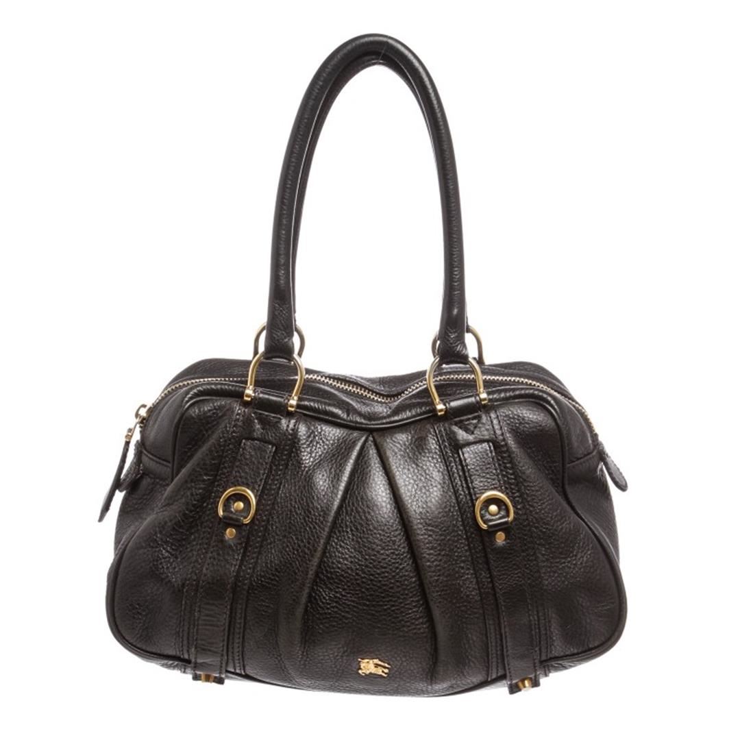 Burberry Black Grained Leather Shoulder Bag
