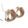 Image 2 : Hermes Gold Plated Enamel Clip On Earrings