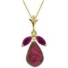 Image 1 : Genuine 9.3 ctw Ruby Necklace Jewelry 14KT Yellow Gold - REF-30K2V