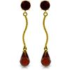 Image 1 : Genuine 4.3 ctw Garnet Earrings Jewelry 14KT Yellow Gold - REF-23H5X