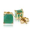 Image 1 : Genuine 2.9 ctw Emerald Earrings Jewelry 14KT Yellow Gold - REF-49M2T