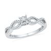 Image 1 : 0.16 CTW Diamond Solitaire Promise Bridal Ring 10KT White Gold - REF-19Y4X