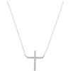 Image 1 : 0.08 CTW Diamond Cross Pendant 10KT White Gold - REF-12M2H