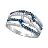 Image 1 : 0.46 CTW Blue Color Diamond Ring 10KT White Gold - REF-26K9W