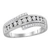 Image 1 : 0.19 CTW Diamond Crossover Milgrain Illusion-set Ring 10KT White Gold - REF-24H2M