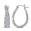 Image 1 : 0.49 CTW Diamond Hoop Earrings 10KT White Gold - REF-44N9F