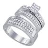 Image 1 : 1 CTW His & Hers Princess Diamond Matching Bridal Ring 14KT White Gold - REF-132H2M