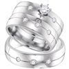 Image 1 : 0.50 CTW His & Hers Diamond Solitaire Matching Bridal Ring 10KT White Gold - REF-104M9H