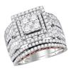 2.44 CTW Diamond Bridal Wedding Engagement Ring 14KT Two-tone Gold - REF-224X9Y