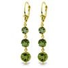 Image 1 : Genuine 7.2 ctw Peridot Earrings Jewelry 14KT Yellow Gold - REF-42X6M