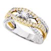 0.75 CTW Diamond Solitaire Bridal Wedding Engagement Ring 14KT Two-tone Gold - REF-75F2N
