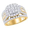 Image 1 : 3.01 CTW Princess Diamond Solitaire Halo Bridal Engagement Ring 14KT Yellow Gold - REF-285X2Y