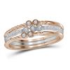 Image 1 : 0.14 CTW Diamond Milgrain Stackable 3-Piece Ring 10KT Two-tone Gold - REF-26X9Y