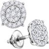 Image 1 : 2.05 CTW Diamond Cluster Stud Earrings 10KT White Gold - REF-134W9K