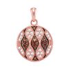 Image 1 : 0.33 CTW Red Color Diamond Circle Pendant 10KT Rose Gold - REF-20X9Y