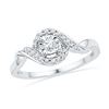 Image 1 : 0.16 CTW Diamond Solitaire Promise Bridal Ring 10KT White Gold - REF-18F2N