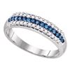 Image 1 : 0.38 CTW Blue Color Diamond Ring 10KT White Gold - REF-26X9Y