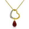 Image 1 : Genuine 3.33 ctw Ruby & Diamond Necklace Jewelry 14KT Yellow Gold - REF-46M2T